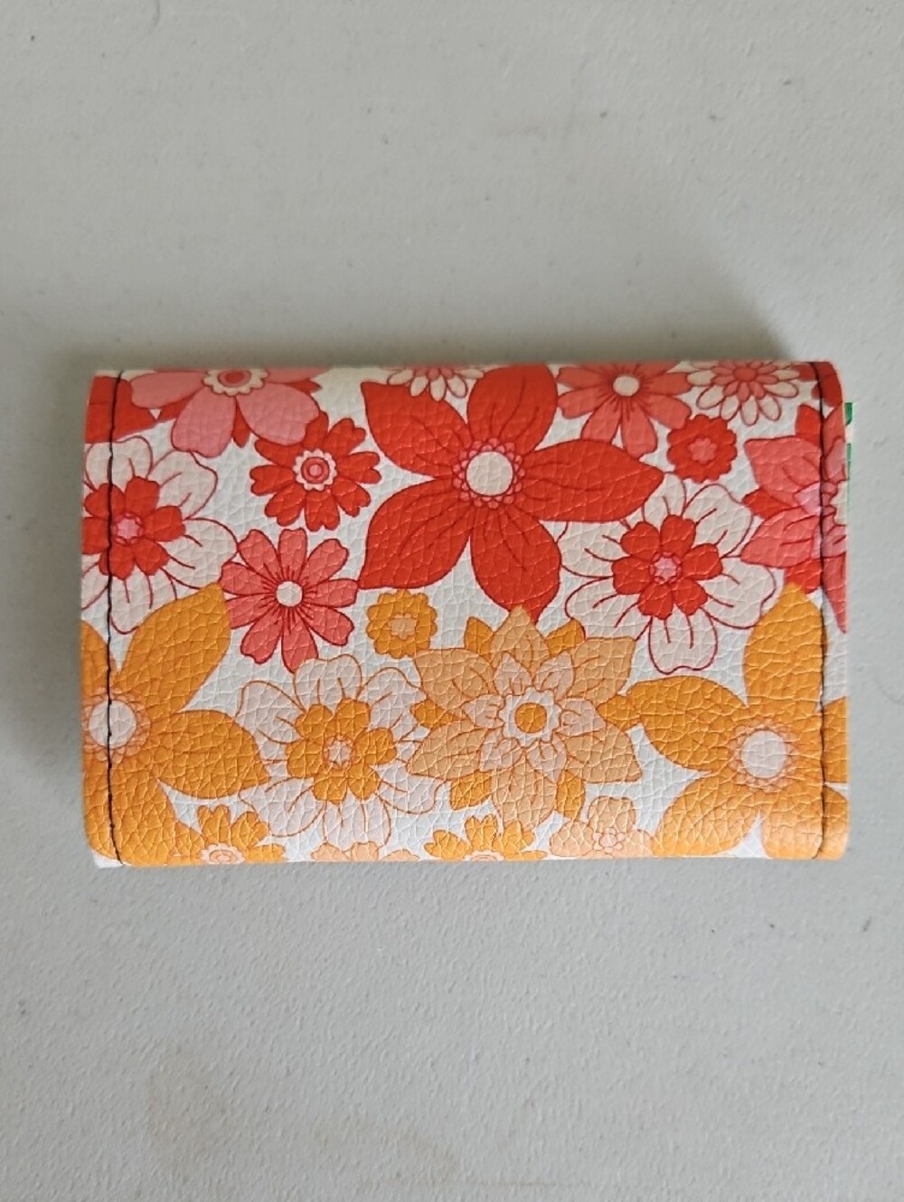 Floral Print Folding Wallet with Yellow Snap - Picture 3 of 3
